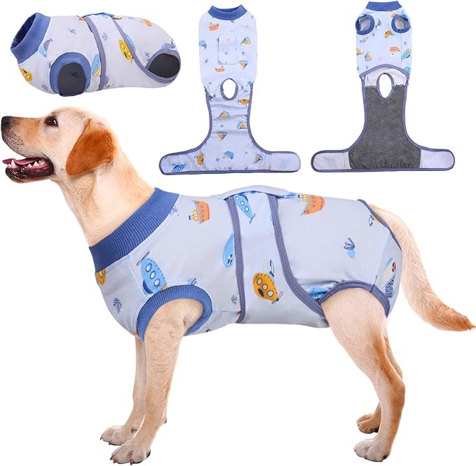 Kuoser Recovery Suit for Dogs Cats, Soft Dog Surgery Suit Female Male Spay | Professional Dog Onesie for Surgery, Substitute E-Collar & Cone, Prevent Licking Dog surgical suit Pet Neuter Suit