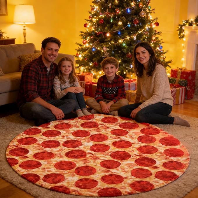 SeaRoomy 71 in Pizza Blanket, Novelty Funny Food Throw Blanket | White Elephant Gifts, Gag Gifts For Teen Boys & Girls, Novelty Christmas Birthday Presents, Double Sided, Soft Flannel
