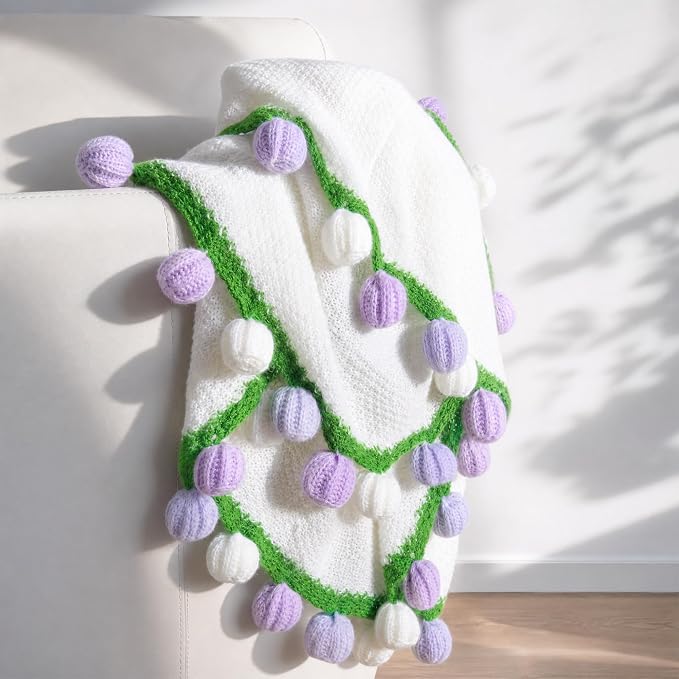 Ivydale Crochet Flower Bouquet Throw Blanket