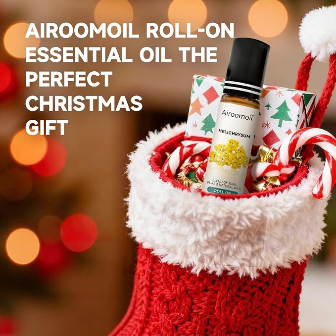 Helichrysum Essential Oil Roll On, Pre-Diluted, Portable, 0.33Oz | Ready-to-Use, Soft Honey-Herbal Scent Oil, for Skin, Aromatherapy, Daily Commute, Evening Wind-Down, Relaxing Herbal Aroma