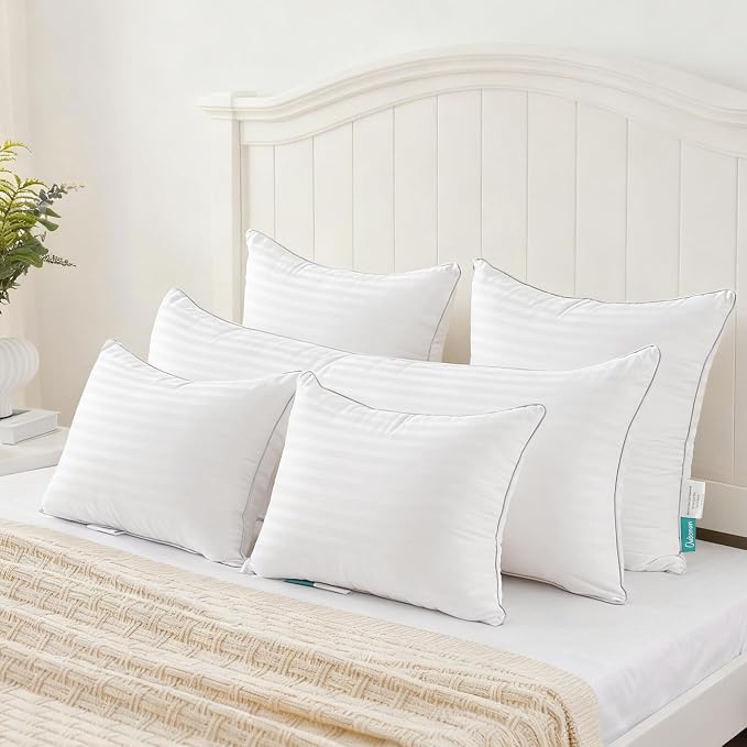 Oubonun 14 x 36 Throw Pillow Inserts Set of 1 | Firm and Fluffy Decorative Pillows for Couch Bed Sofa with Soft Cotton Cover White Cushion with Down Alternative
