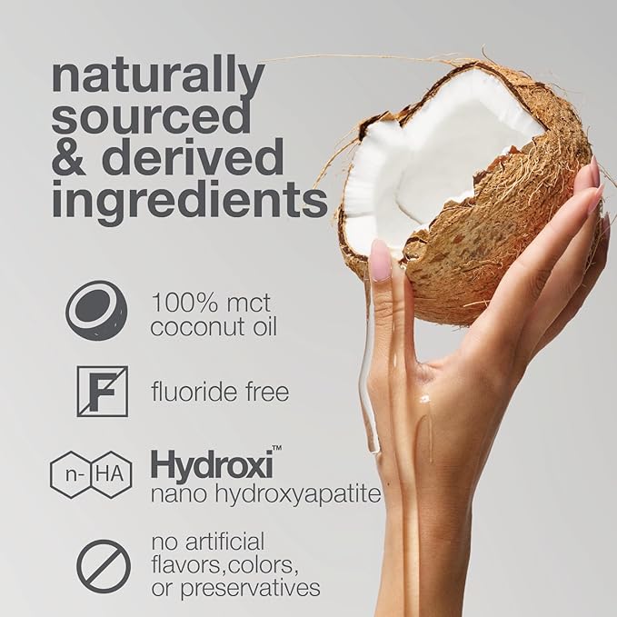 Davids Nano Hydroxyapatite Oil Pulling Oral Rinse Mouthwash, 100% MCT Coconut Oil, Promotes Teeth and Gum Health, Natural Whitening, Essential Oils to Fight Plague & Freshen Breath, Mint Flavor, 9 oz