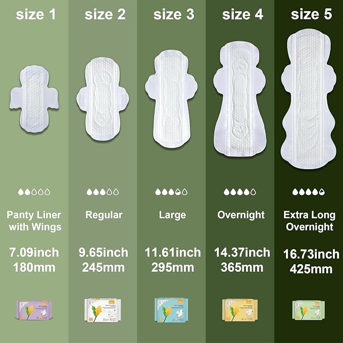 uNeat Overnight Pads for Women, Size 5, Ultra Thin Maxi Period Pads with Wings, Extra Heavy Flow Absorbent, Feminine Care, Unscented, Extra Long Sanitary Napkins for Feminine, 48 Count