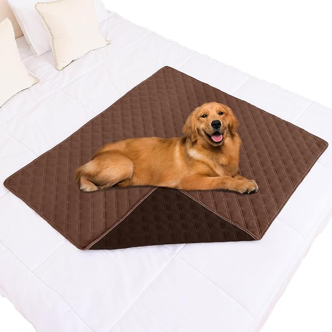 Smiry Waterproof Reversible Pet Couch Covers for Dogs | Pet Friendly, Soft Fabric, Washable Sofa Furniture Protector for Dogs Cat Kids, Checkered (40"x50", Brown/Chocolate)