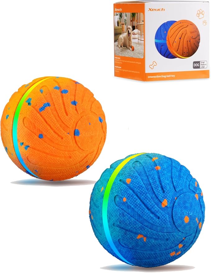 Xeuch Smart Interactive Dog Toy Balls, Automatic Moving Ball for Puppy, Medium and Large Dogs, ETPU Material, Motion Activated Rolling & Rotating Bouncy Toy for Dog Enrichment & Stimulation