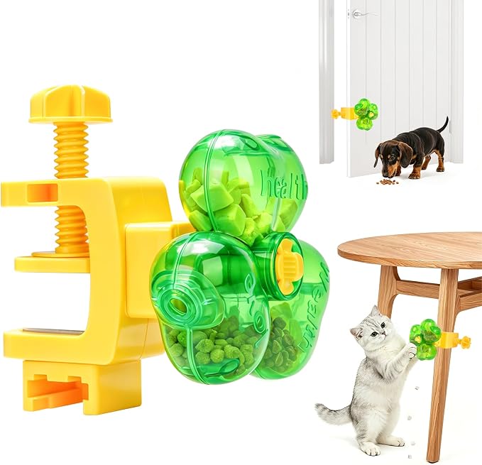 Cat Toy for Indoor Cats, Clover Shape Treat Dispenser,Interactive Puzzle cat Toy for IQ Training,Enrichment Toys as Gifts for Pupies，Cats,Dogs