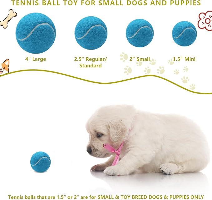Magicorange 40 Pack Squeaky Mini Tennis Balls, 1.5 inch Small Dog Ball