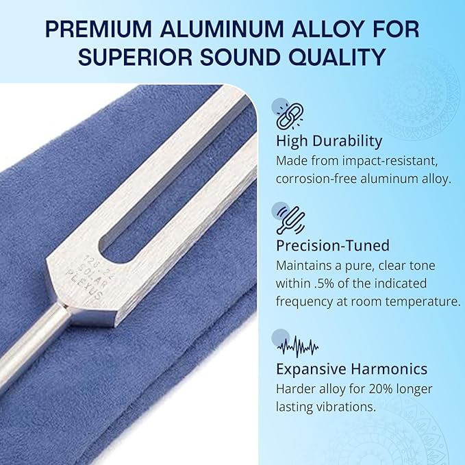 Chakra Tuning Forks Set for Healing – 7 Chakra Frequencies 126.22Hz to 221.23Hz | Precision-Machined Aluminum Alloy | Made in USA |Chakra Healing, Sound Therapy, Reiki, Yoga, Energy Balancing Tools.