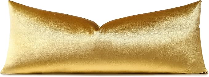 Artscope Luxury Velvet Pillow Covers Super Soft Decorative Rectangle Throw Pillow Covers Case Cushion Covers for Sofa Couch Bedroom Car Decor 14x36 Inch Shimmery Gold