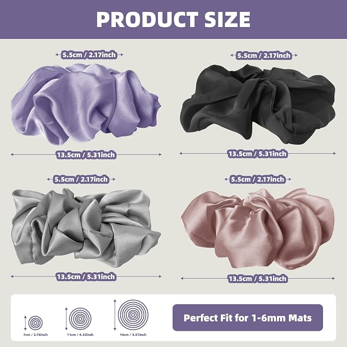 Straps For Yoga Mat, Elastic Bands in 4 Colors for Securing Exercise Mats, Reusable Carrying Straps Compatible with All Standard Yoga Mats