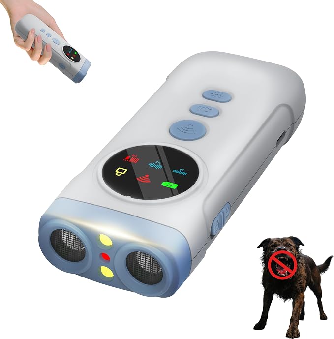 Dog Bark Deterrent Devices, 2X Ultrasonic Anti Barking Device for Dogs, Color Display & 50ft Range, Pet Gentle Anti Barking Device, Portable Safe & Effective Alternative to Bark Collars (Blue)