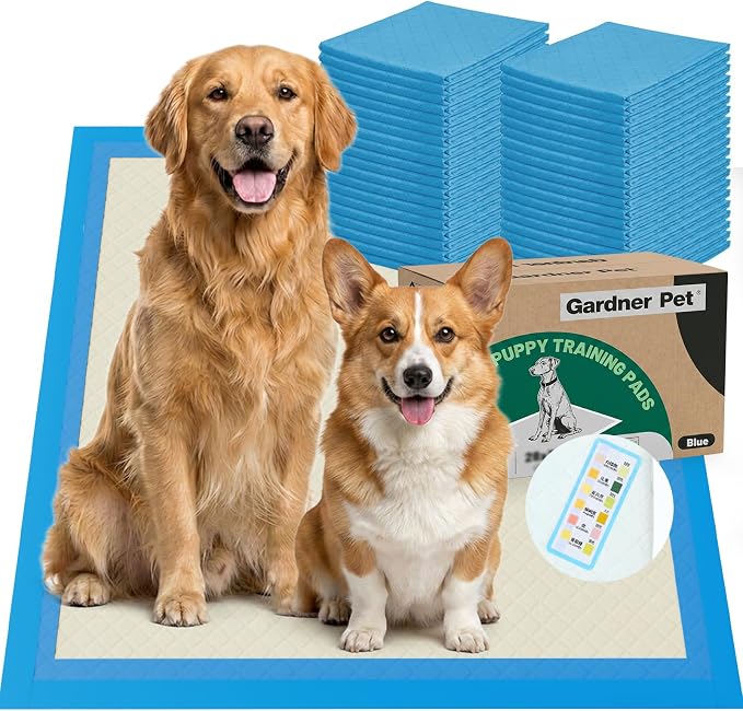 Gardner Pet Ultra Absorbent Thicker Dog Pee Pads Extra Large XL 28"x34" Leak-Proof Odor-Control Blue Puppy Training Pads Full Edge-Wrapping Pad for Dogs Dogs, Puppies, Doggie, Cats, Rabbits (30&1)