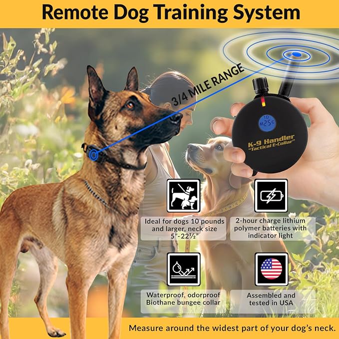 E-Collar Educator K9 Tactical Dog Training Collar with Remote, 2 Dogs