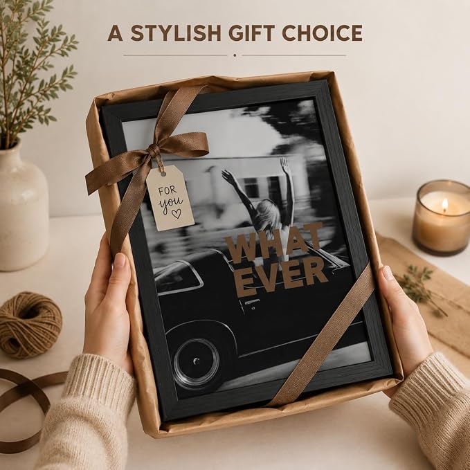 Framed Black and White Fashion Canvas Wall Art Luxury Feminist Picture Wall Decor Trendy Woman Poster Print for Girls Bedroom Apartment Dorm Bar Cart Home Decoration 16x24in