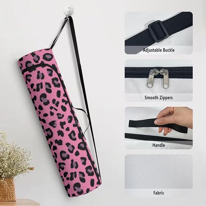 Yoga Mat Bag with Adjustable Shoulder Strap and Handle Zipper, 30in Wide x 6.3in Diameter for Yoga Mat Storage