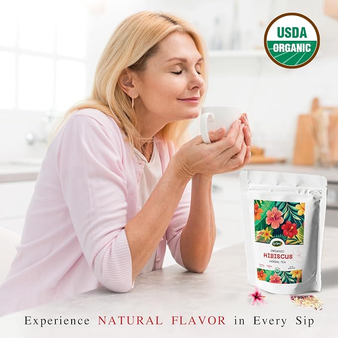 Oxify Organic Hibiscus Herbal Loose Tea- 16 oz (16 oz, Hibiscus)
