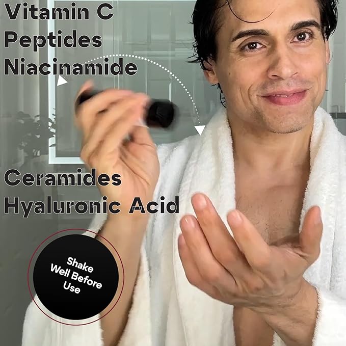 Man Labs Titan MAX Anti-Aging Peptides Serum for Face – Ultra Potency Mens Peptide Serum Moisturizer – Mens Skin Care – Men, Dark Spots, Wrinkles, Fine Lines – Peptides, 10% Niacinamide, HA –Unscented