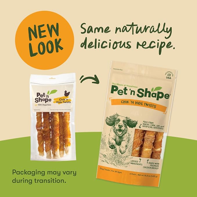 Pet 'n Shape Hide Twists – Chicken Wrapped Rawhide Dog Treats - Small Twist - 1 Pound