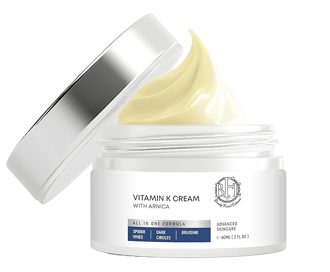 Vitamin K Cream- Moisturizing Bruise Healing Formula. Dark Spot Corrector for Bruising, Spider Veins & Broken Capillaries. Reduces Under Eye Dark Circles, Fine Lines, Puffiness, & Wrinkles.