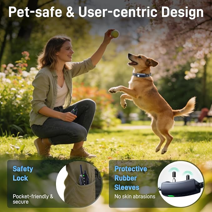 Shock Collar for Dogs - 4500FT Dog Training Collar with Remote, Waterproof e Collar with Flashlight, 4 Training Modes, Keypad Lock, Rechargeable Dog Shock Collar for Small Medium Large Dogs