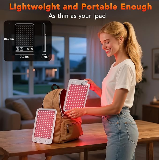 Red Light Therapy for Face Light Therapy Lamp Infrared Light Therapy with 660nm & 850nm Near Infrared LED Red Light Therapy Panel Touch Control 6 Levels of Brightness 3 Modes