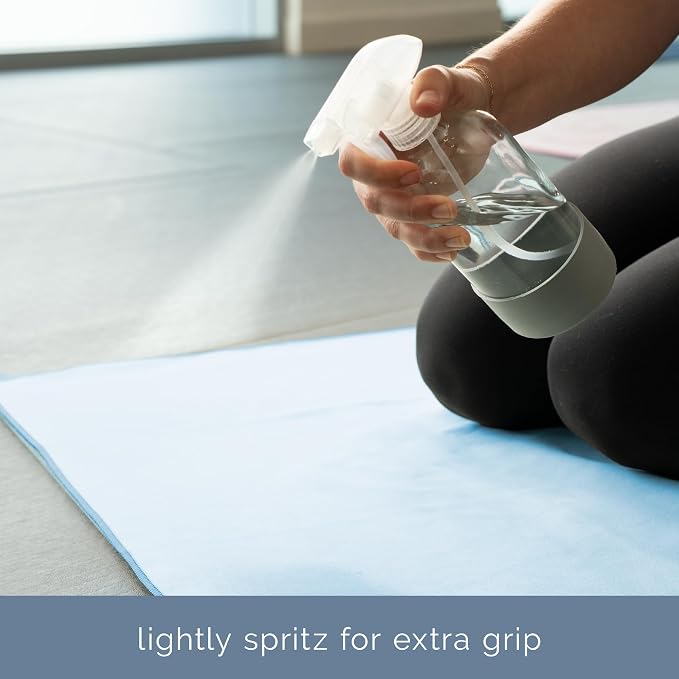 S&T INC. Aura Yoga Mat Towel, Quick Dry Towel, Soft and Absorbent for Gym, Pilates, and Hot Yoga Mat, 1 Pack, 26.5 inches x 72 inches, Microfiber, Blue