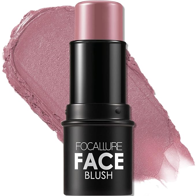 FOCALLURE Cream Blush Makeup,Buildable Blush Stick for Cheeks,Matte and Dewy Finish,Long Wearing,Easy Application,Lightweight Multi Stick,DUSTY ORCHID