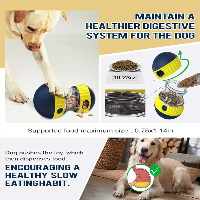 TLKNG Dog Enrichment Toy, Treat Dispenser Ball for Medium/Large Dogs | Kibble Puzzle Creates a Rewarding Indoor Challenge—Keeps Curious Pups Busy, Fights Boredom, Encourages Naturally Paced Eating