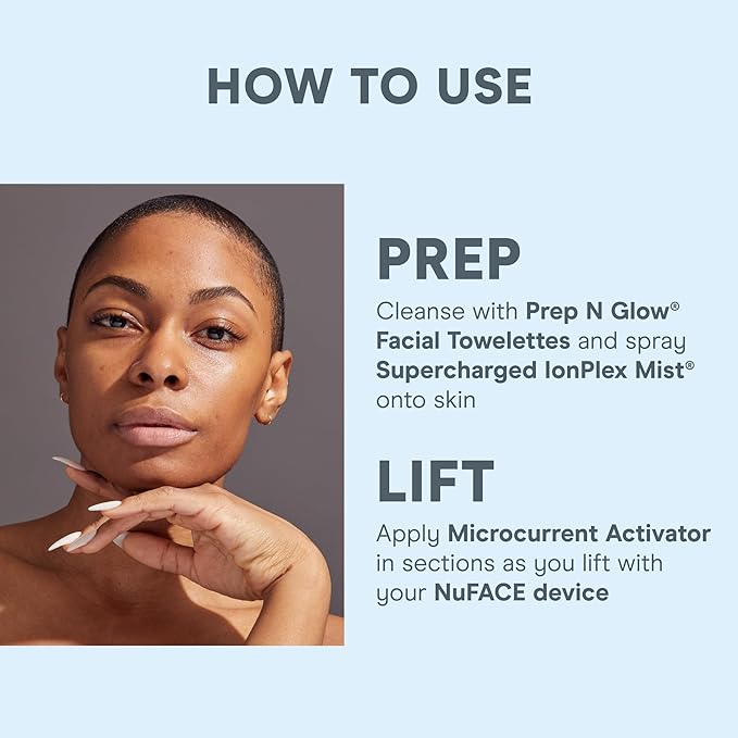NuFACE Prep-N-Glow Facial Towelettes - 2-in-1 Exfoliating + Cleansing Makeup Remover Wipes, Hyaluronic Acid Travel Face Wipes to Hydrate & Brighten for Glowing Skin - 20 Individually Wrapped Cloths
