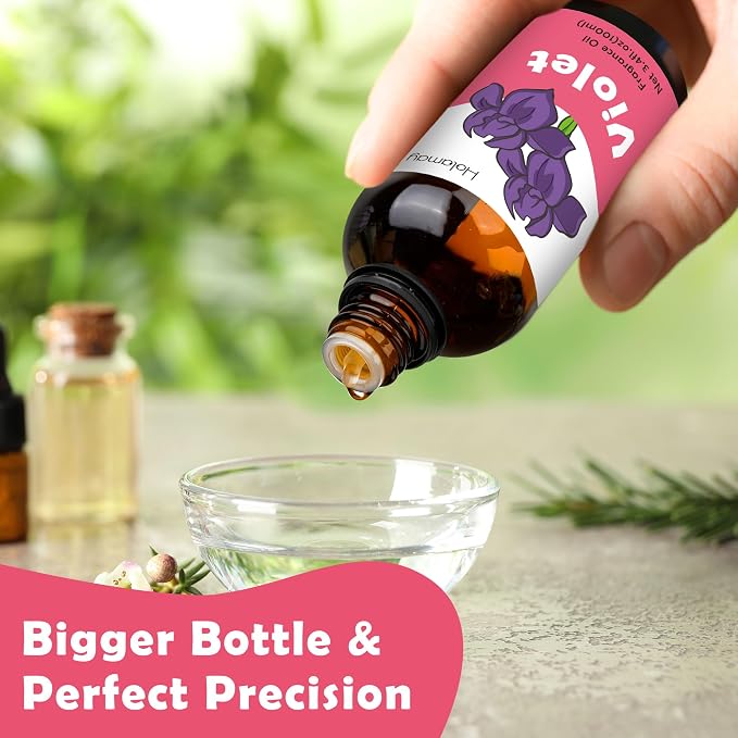 Violet Fragrance Oil 3.4 fl.oz/100 ml, Holamay Floral Single Scented Oils, Fragrance Oil for Candle Making, Soap Making Scent, Essential Oils for Diffuser for Home
