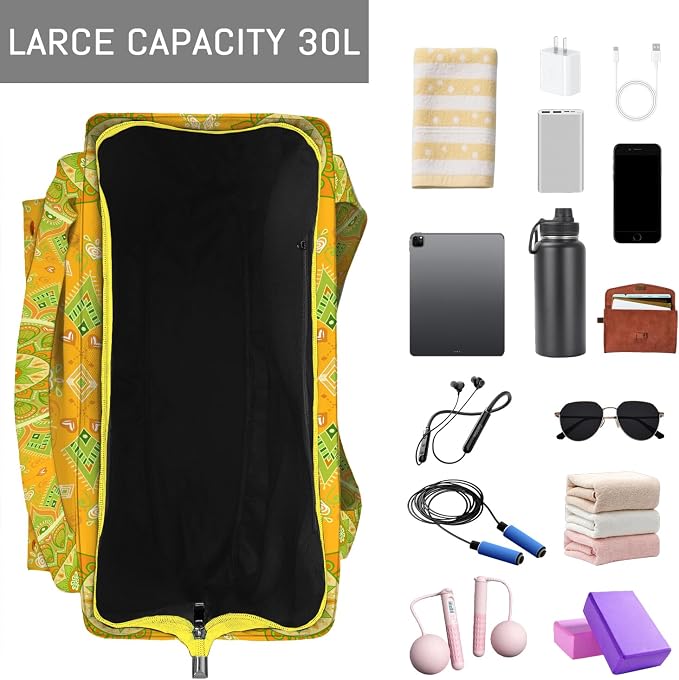 Mandala Yoga Mat Bag Large Yoga Bags and Carrier Fits All Your Stuff Yoga Tote Bags with Zipper Pocket Pilates Bag