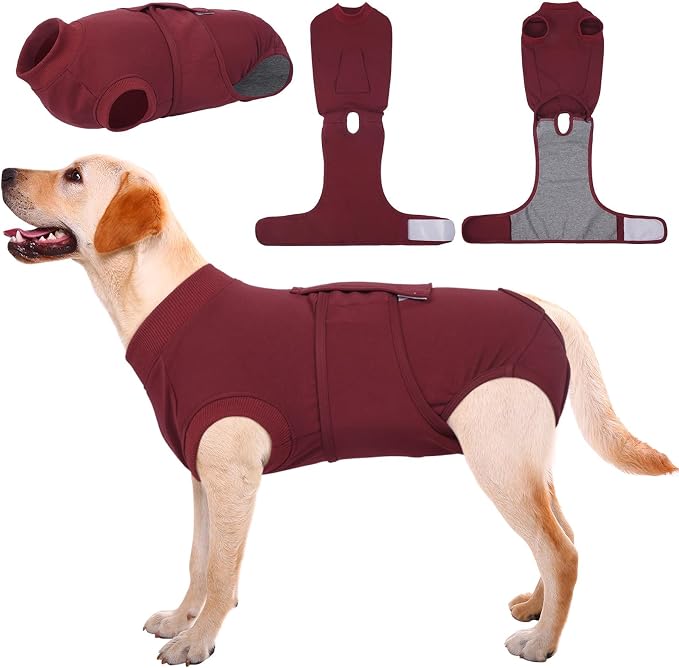 Kuoser Recovery Suit for Dogs Cats, Soft Dog Surgery Suit Female Male Spay | Professional Dog Onesie for Surgery, Substitute E-Collar & Cone, Prevent Licking Dog surgical suit Pet Neuter Suit