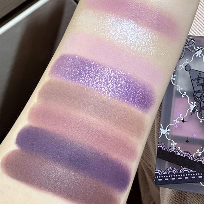 9 Colors Matte Nude Purple Shimmer Gold Dark Plum Colorful Eyeshadow Palette Matte Shimmer Korean Natural Eye Shadow palettes Highly Pigmented Naturing-Looking Long Lasting (#Dark Night Purple)