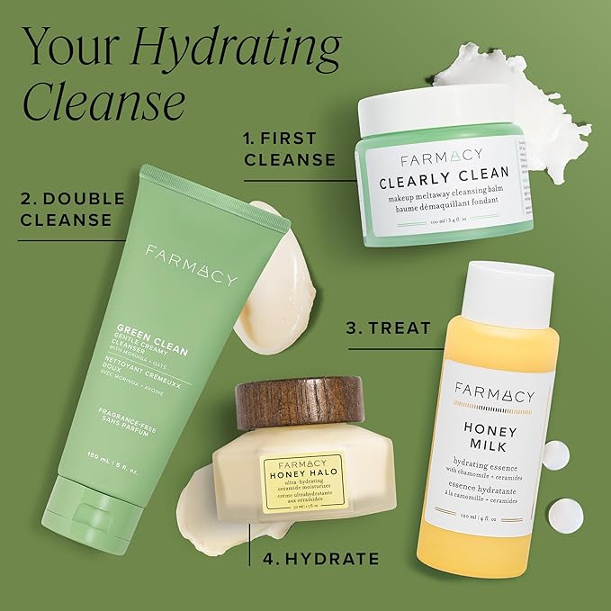 Farmacy Gentle Creamy Face Cleanser - Hydrating Facial Cleanser to Nourish + Help Remove Makeup + Impurities - Enriched with Aloe + Moringa Oil to Soothe, Purify + Refresh Skin (150ml)