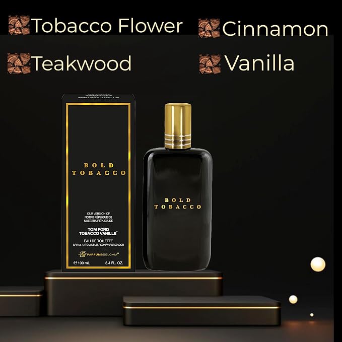 PB ParfumsBelcam Bold Tobacco Eau De Toilette Spray, Our Version of Tobacco Vanille, 3.4 fl.oz. (Pack of 2)