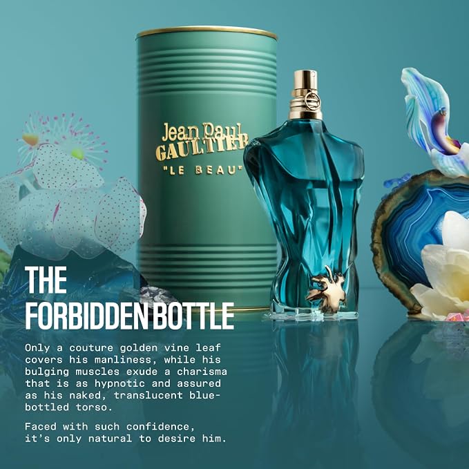 Jean Paul Gaultier Le Beau Eau de Toilette for Men - Long Lasting Addictive Aromatic Woody Mens Cologne with Bergamot, Coconut Wood & Tonka Bean - Designer Fragrance Spray, 4.2 oz