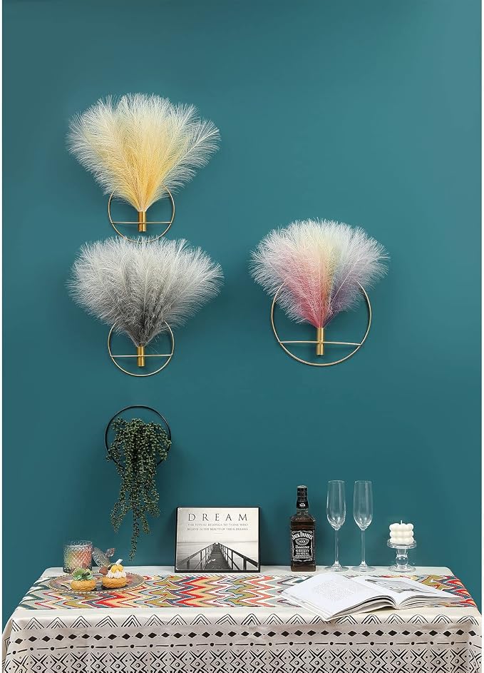 Pretty Jolly Boho Succulent Wall Decor Black Metal Wall-Mounted Art | Morden Artificial Greenery Display，2 Pack Hanging Planter For Living Room, Bedroom, Bathroom, Dining room