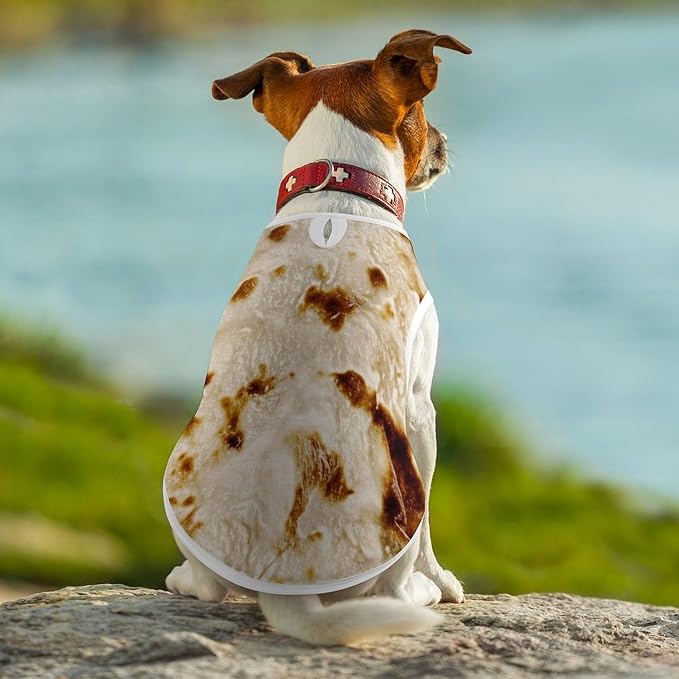 Soft Cat Shirt Pet Breathable Clothes Dog Tank Tops Pet Burritos Tortillas Cute Cute Dress Decor