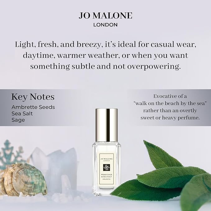 Jo Malone Wood Sage & Sea Salt Cologne Deluxe Sample, 0.3 fl.oz./ 9 ml