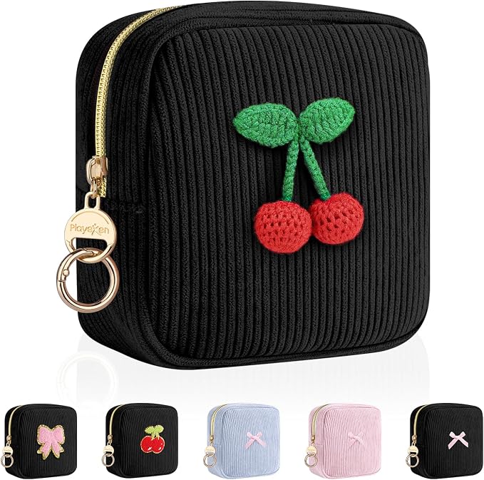 Period Bag for Teen Girls, Corduroy Sanitary Napkin Storage Bag, Menstrual Pad Pouches Tampon Holder for Purse