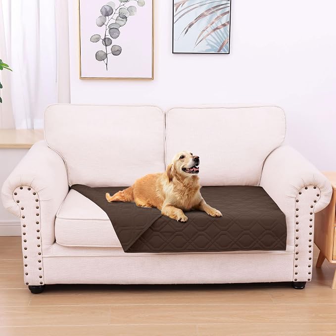 Waterproof Dog Bed Blanket - Soft Pet Blanket & Sofa Cover for Dogs | Reversible Washable Furniture Protector, Couch Covers for Pets (30x53 Inch, Chocolate/Chocolate)
