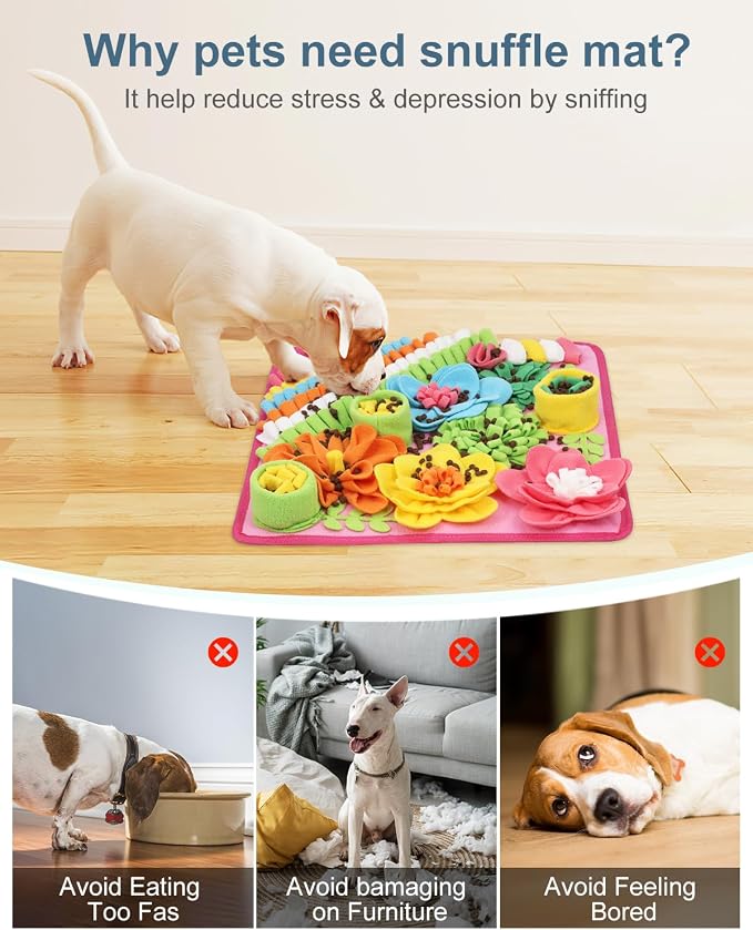Snuffle Mat for Dogs, 15.4-Inch Felt Wool for Small/Medium Pets