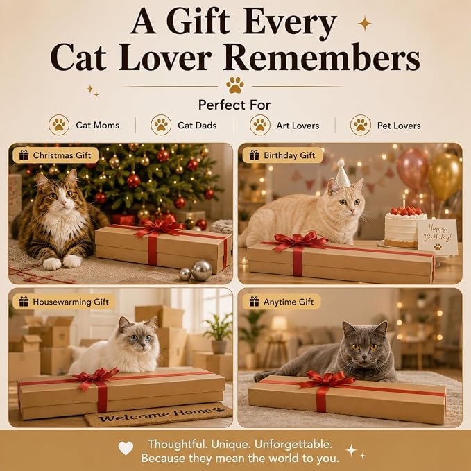 Mona Lisa Cat Bed 3-in-1 Cardboard Cat House with Scratching Pad & Cozy Hideout, Artistic Cat Furniture for Indoor Cats, Decorative Cat Condo for Home Décor Easy Setup, Novelty Gift for Cat Lovers