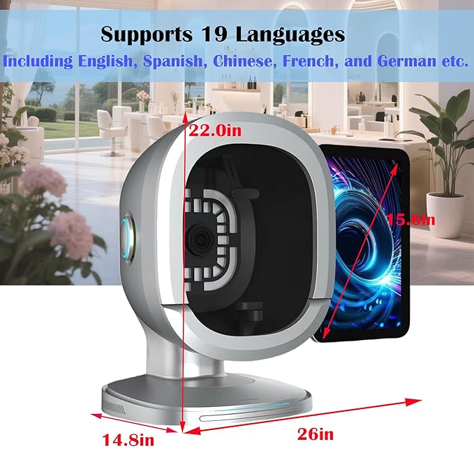 B3 AI Skin Imaging Machine – 3D Facial Scanner with 8-Spectrum Lights, 30+ Skin Indicators, Smart Assessment & Visual Reports for Beauty Spas and Salons
