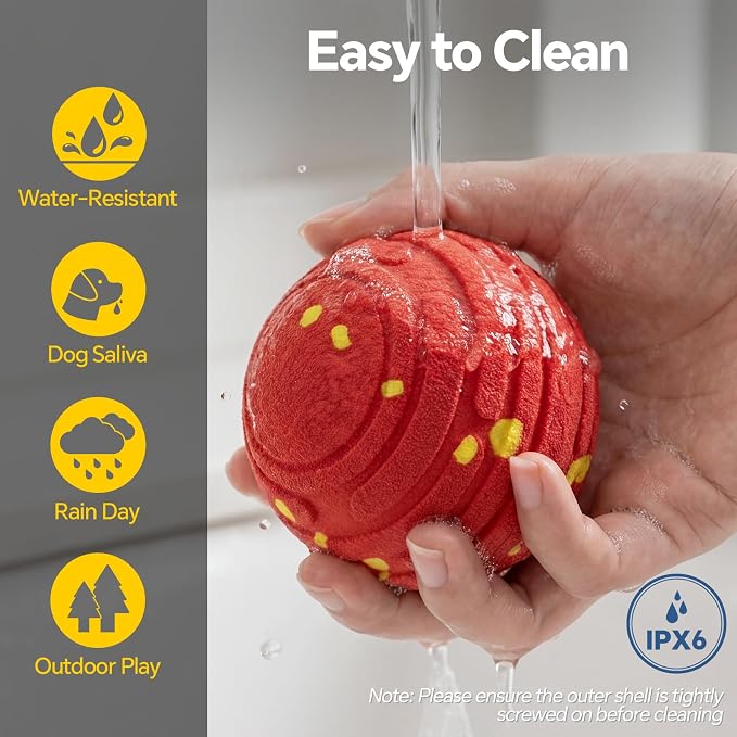 Interactive Dog Toys with Remote Control,Active Rolling Balls with 3 Play Modes, Auto-Moving, Bouncing, High-Resilience E-TPU Chew Resistant IPX6 Waterproof Indoor&Outdoor Use, Toys Dogs