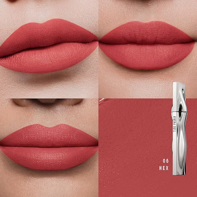 ETERNAL LIP MATTE-Long Lasting Lip Stain, Waterproof and Transferproof Lip Tint, Mask-friendly, Matte Finish Lipstick, Lightweight, High Coverage, Stocking Stuffers For Teen Girls (06 HEX)