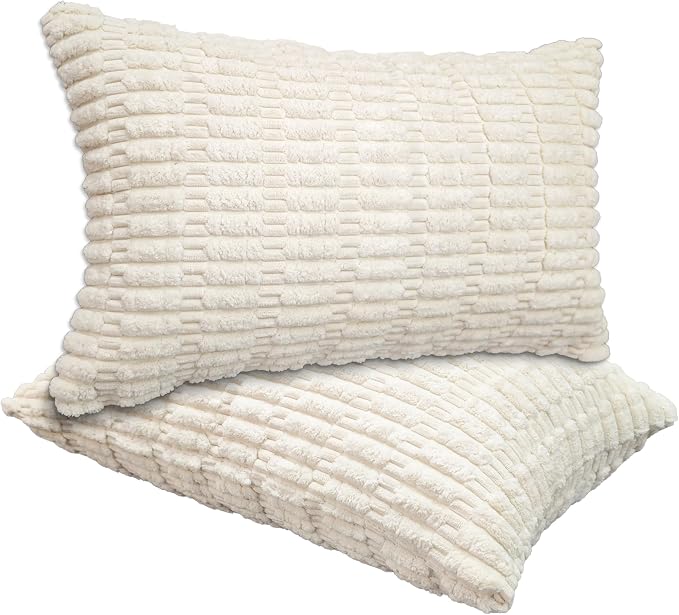 JMGBird Fall Decor Cream Throw Pillows Inserts for Couch Accent Pillows | 12x20 Throw Pillows with inserts included Corn Pattern - Lumbar Pillows for Indoor Home Decor