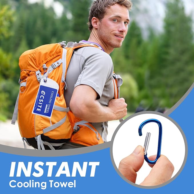 CSITE 3 Pack Cooling Towels (47"x12") for Neck and Face, Ice Towel for Hot Weather, Soft Breathable Chilly Gym Towels, Microfiber Towel for Work Out, Yoga, Running, Camping & More Activities
