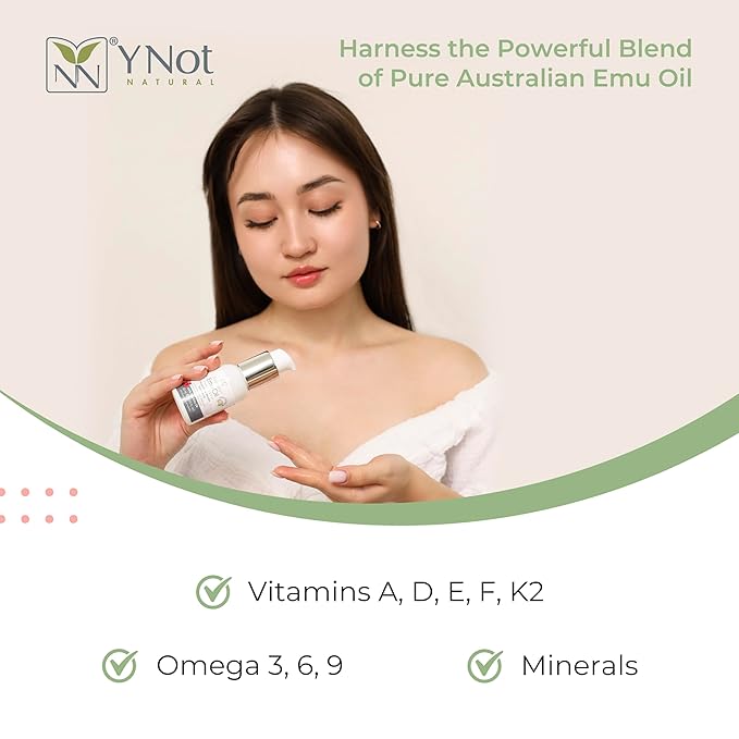Y Not Natural Pure Emu Oil - Organic Moisture for Face, Body, Hair, Scalp & Nails - Rich in Omega 3-6-9, Vitamins & Essential Minerals - Australian Emu Oil (1000ml) 33.81 fl oz -Unscented
