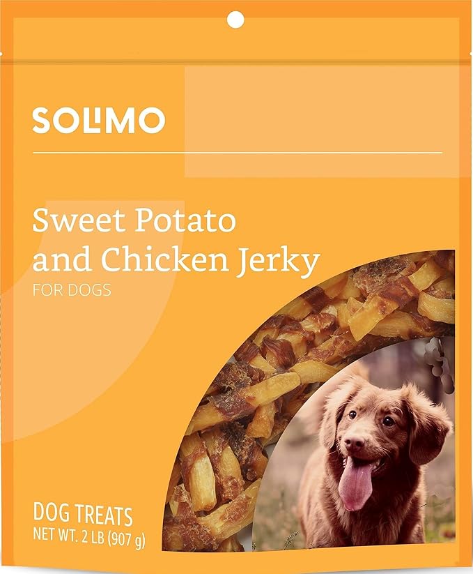 Amazon Brand - Solimo Sweet Potato & Chicken Jerky Dog Treats, 2 pounds
